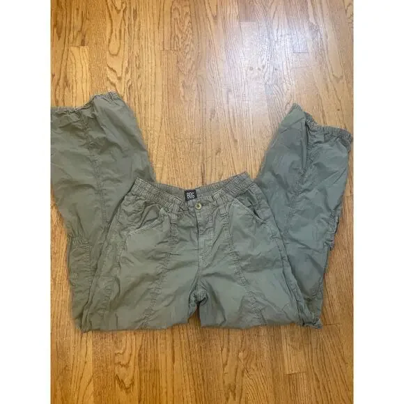 Y2K BDG olive baggy cargo pants with elastic waistband with 5 pockets - Picture 4 of 4